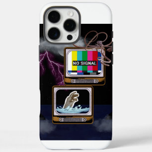 Retro TV No Signal Ocean Storm Surreal Art iPhone 16 Pro Max Case