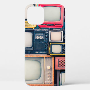 Retro TV receivers set from circa 60s, 70s and 80s iPhone 12 Case