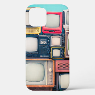 Retro TV receivers set from circa 60s, 70s and 80s iPhone 12 Case