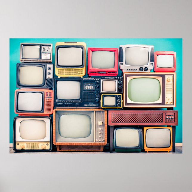 Retro TV receivers set from circa 60s, 70s and 80s Poster (Front)