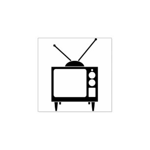 Retro TV set Rubber Stamp