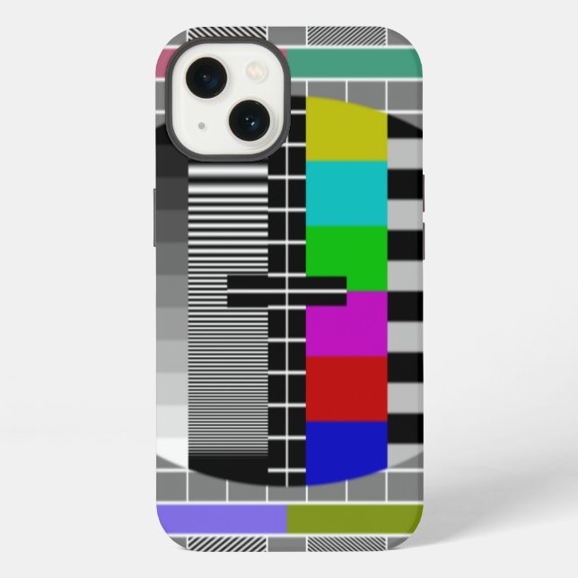 Retro TV Text Pattern iPhone Case (Back)