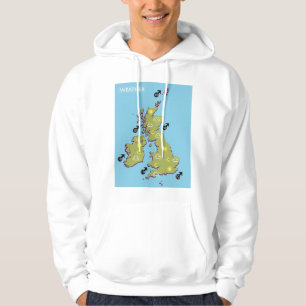 Retro TV Weather Map of the British Isles. Hoodie