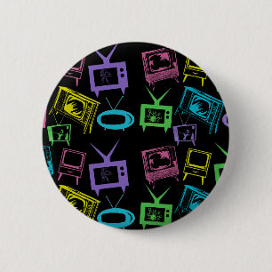 Retro TVs 6 Cm Round Badge