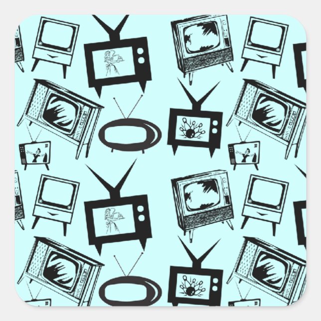 Retro TVs Square Sticker (Front)