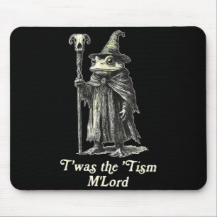 Retro T'was The tism M'lord Funny Witch Frog Graph Mouse Mat