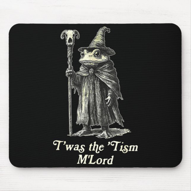Retro T'was The tism M'lord Funny Witch Frog Graph Mouse Mat (Front)