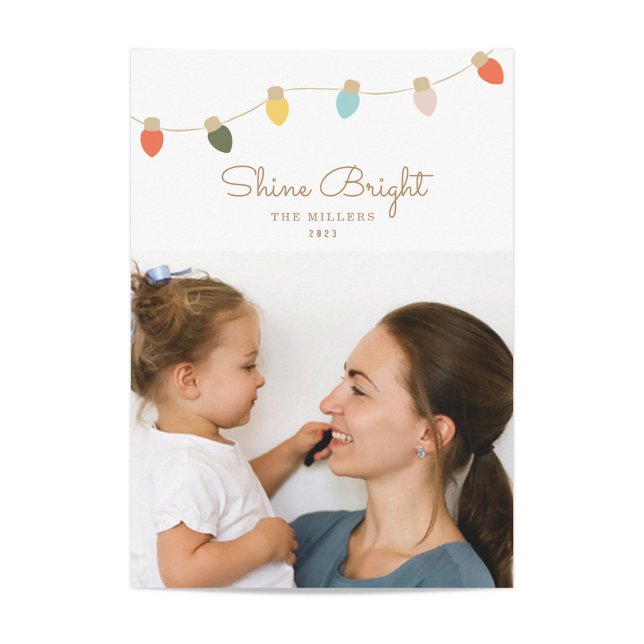 Retro Twinkle Lights Holiday Photo Card (Creator Uploaded)