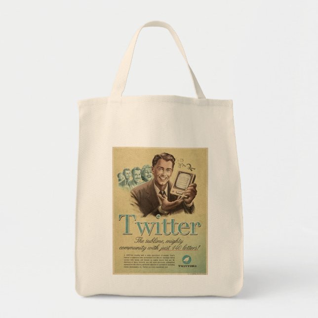 Retro Twitter Social Media Ad by Send My Love Tote Bag (Front)