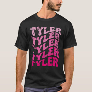 Retro Tyler First Name Personalized Tyler Groovy V T-Shirt