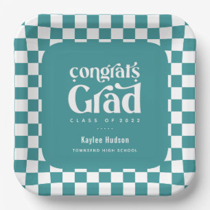 Retro Type Graduation Party Paper Plate