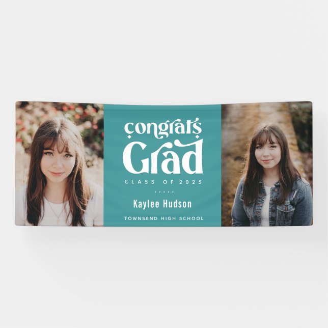 Retro Type Graduation Party Photo Banner (Horizontal)