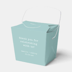 Retro Typewriter Aqua Custom Wedding Thank You Favour Box