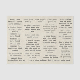 Retro Typewriter Motivational Quotes for Journals  Tissue Paper