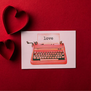 Retro Typewriter Personalised Vintage Valentine  Postcard