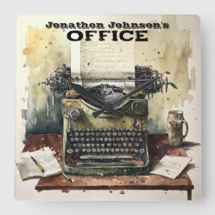 Retro Typewriter Wall Clock