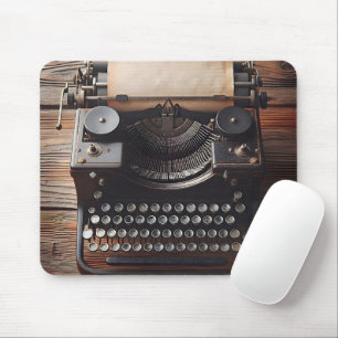 Retro Typewriter With Paper Mouse Mat