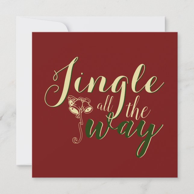 Retro Typography Add Your Text Jingle all the Way Holiday Card (Front)