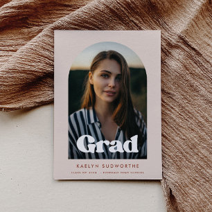 Retro typography arch design Graduation photo Announcement