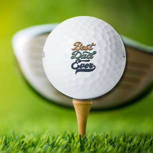 Retro Typography Best Dad Ever Father's Day Golf Balls