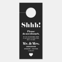 Retro Typography Black Do Not Disturb Wedding