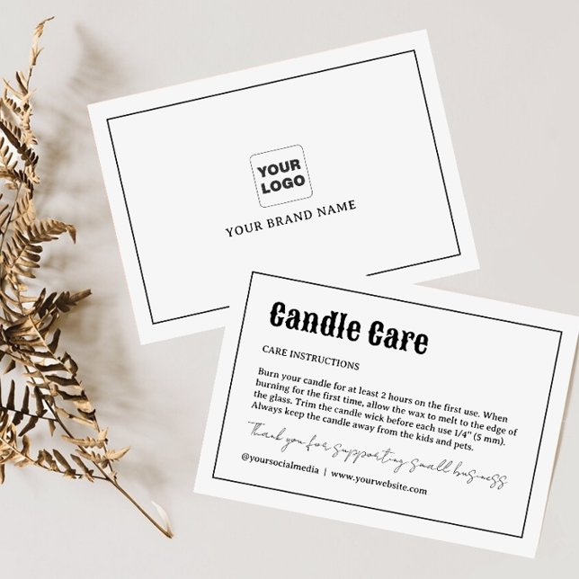 Retro Typography Candle Care  Thank You Card (Creator Uploaded)