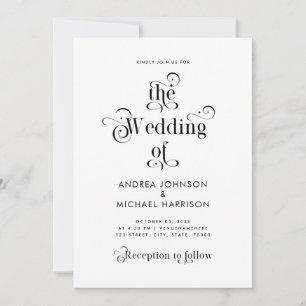 Retro Typography Clean White All In One QR Code Invitation