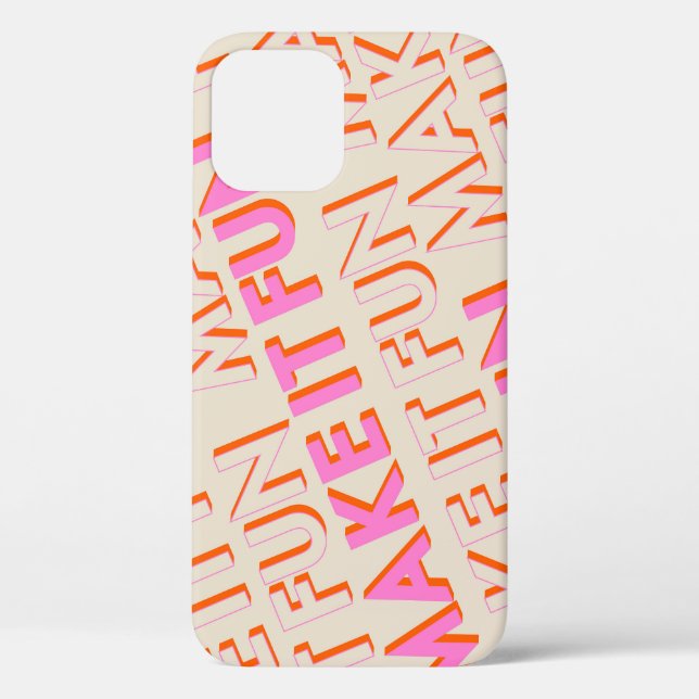 Retro typography, diagonal, 'Make It Fun'. Case-Mate iPhone Case (Back)