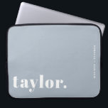 Retro Typography Dusty Blue Personalised Laptop Sleeve<br><div class="desc">Make your laptop stand out with this custom laptop case featuring bold retro typography. Personalise it with your name and a short phrase to create a design that is completely your own. Choose from a range of colours to suit your style or workspace. Great for school, work, or travel, this...</div>