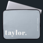 Retro Typography Dusty Blue Personalised Laptop Sleeve<br><div class="desc">Make your laptop stand out with this custom laptop case featuring bold retro typography. Personalise it with your name and a short phrase to create a design that is completely your own. Choose from a range of colours to suit your style or workspace. Great for school, work, or travel, this...</div>
