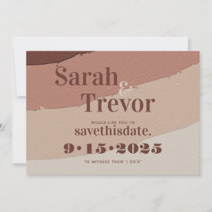 Retro Typography Dusty Rose Save The Date