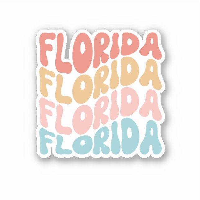 Retro typography Florida Groovy sticker (Front)