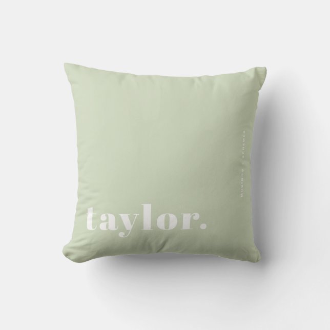 Retro Typography Mint Green Personalised Cushion (Front)