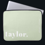 Retro Typography Mint Green Personalised Laptop Sleeve<br><div class="desc">Make your laptop stand out with this custom laptop case featuring bold retro typography. Personalise it with your name and a short phrase to create a design that is completely your own. Choose from a range of colours to suit your style or workspace. Great for school, work, or travel, this...</div>