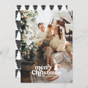 Retro typography modern full photo holiday card