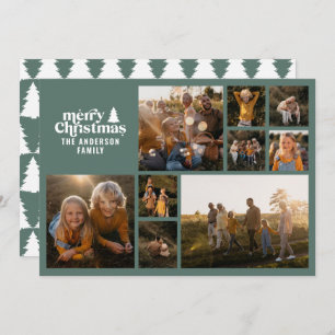 Retro typography modern multi photo holiday card