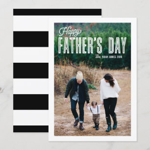 Retro Typography Photo Happy Father's Day Card