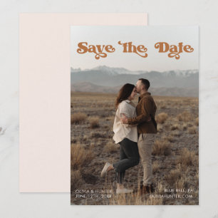 Retro Typography Photo Save the Date Invitation