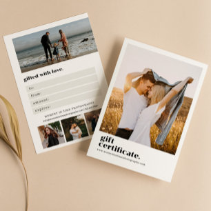 Retro Typography Photography Gift Certificate