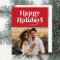 Retro Typography Red Happy Holidays Photo