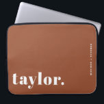 Retro Typography Terracotta Personalised Laptop Sleeve<br><div class="desc">Make your laptop stand out with this custom laptop case featuring bold retro typography. Personalise it with your name and a short phrase to create a design that is completely your own. Choose from a range of colours to suit your style or workspace. Great for school, work, or travel, this...</div>