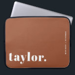 Retro Typography Terracotta Personalised Laptop Sleeve<br><div class="desc">Make your laptop stand out with this custom laptop case featuring bold retro typography. Personalise it with your name and a short phrase to create a design that is completely your own. Choose from a range of colours to suit your style or workspace. Great for school, work, or travel, this...</div>
