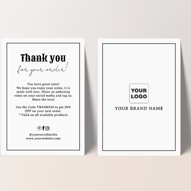 Retro Typography Thank You Discount Card (Creator Uploaded)