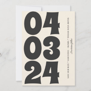 Retro Typography Vintage B&W Number Photo Qr Code Save The Date