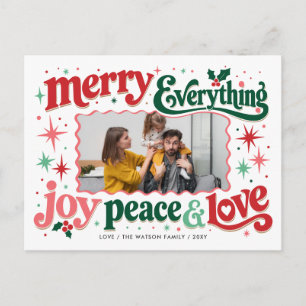 Retro Typography Whimsical Bright Modern Photo Holiday Postcard