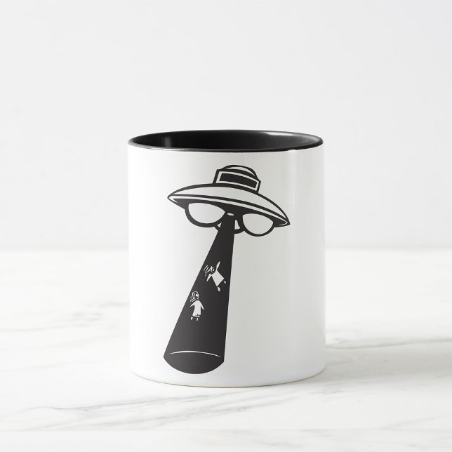 Retro UFO Abduction Graphic Alien Sci-Fi  Mug (Creator Uploaded)
