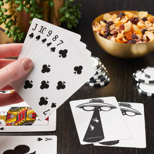 Retro UFO Abduction Graphic Alien Sci-Fi Playing Cards