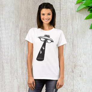 Retro UFO Abduction Graphic Alien Sci-Fi  T-Shirt