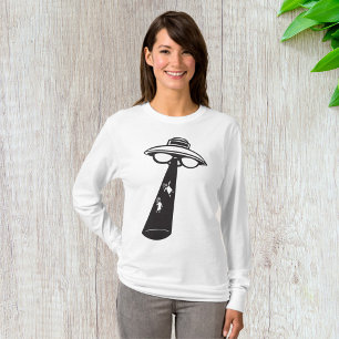 Retro UFO Abduction Graphic Alien Sci-Fi T-Shirt
