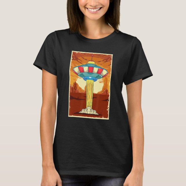 Retro Ufo Alien Abduction Sci Fi Extraterrestrial  T-Shirt (Front)